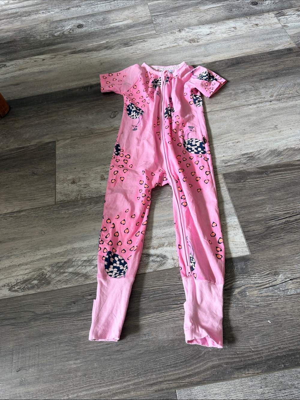 Bonds Pink Kids One-Piece Zippered Romper with Heart Print